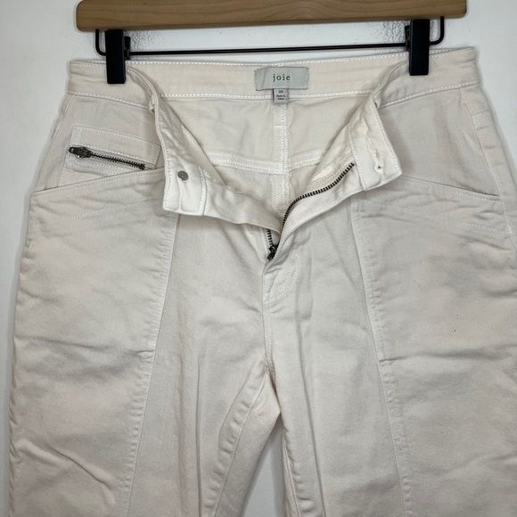 JOIE Jeans Emerson Cropped Pant White with Zipper Detail Size 29 - Picture 3 of 11